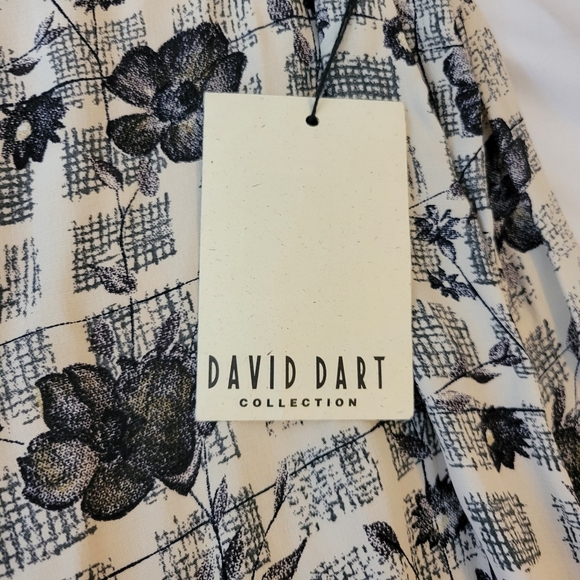 David Dart Dress Floral Checkered Blue Off White Size XL NWT Vintage NOS. - Picture 5 of 8